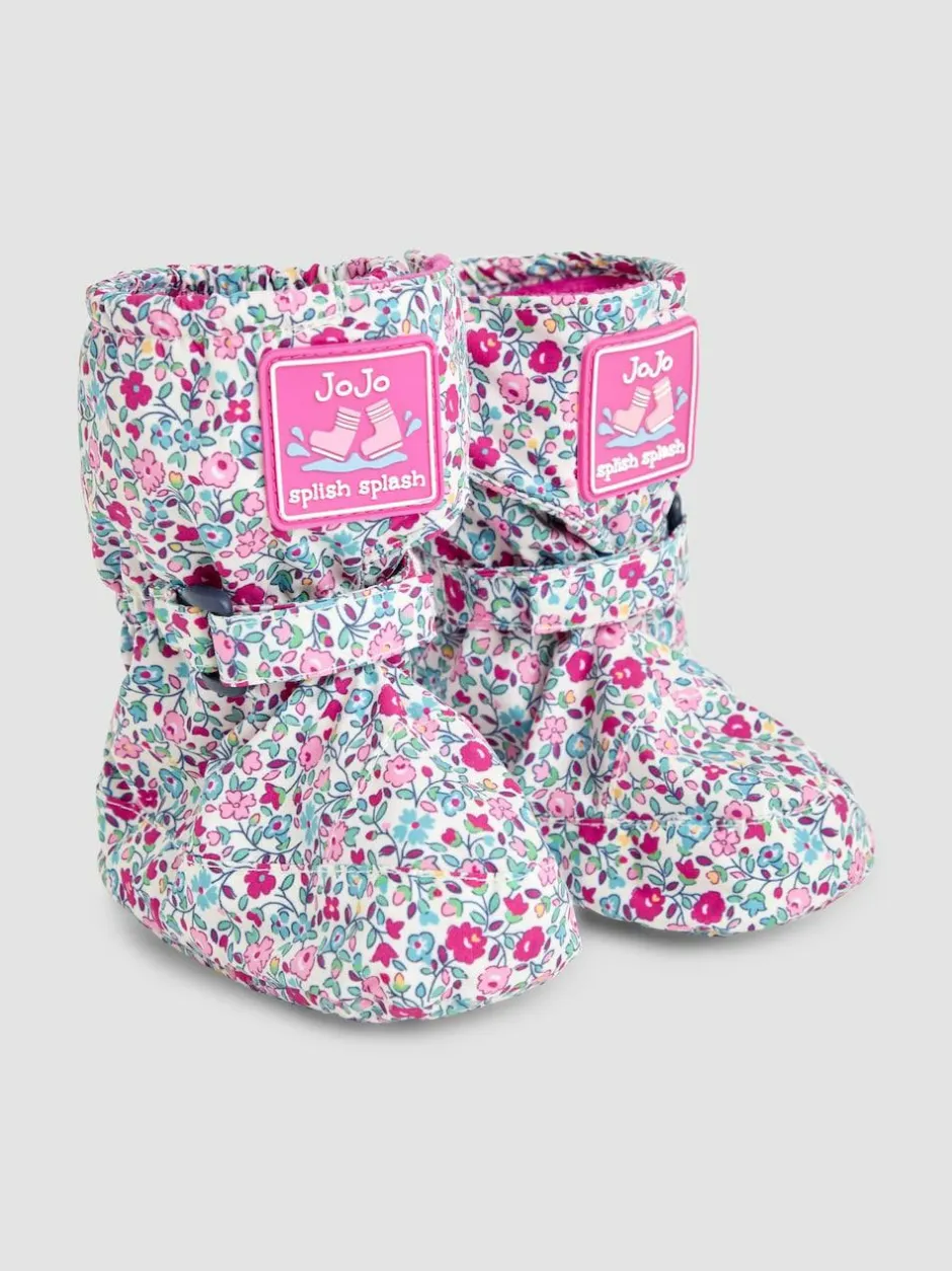Jojo Maman Bébé Cream Ditsy Print Fleece Lined Booties Online