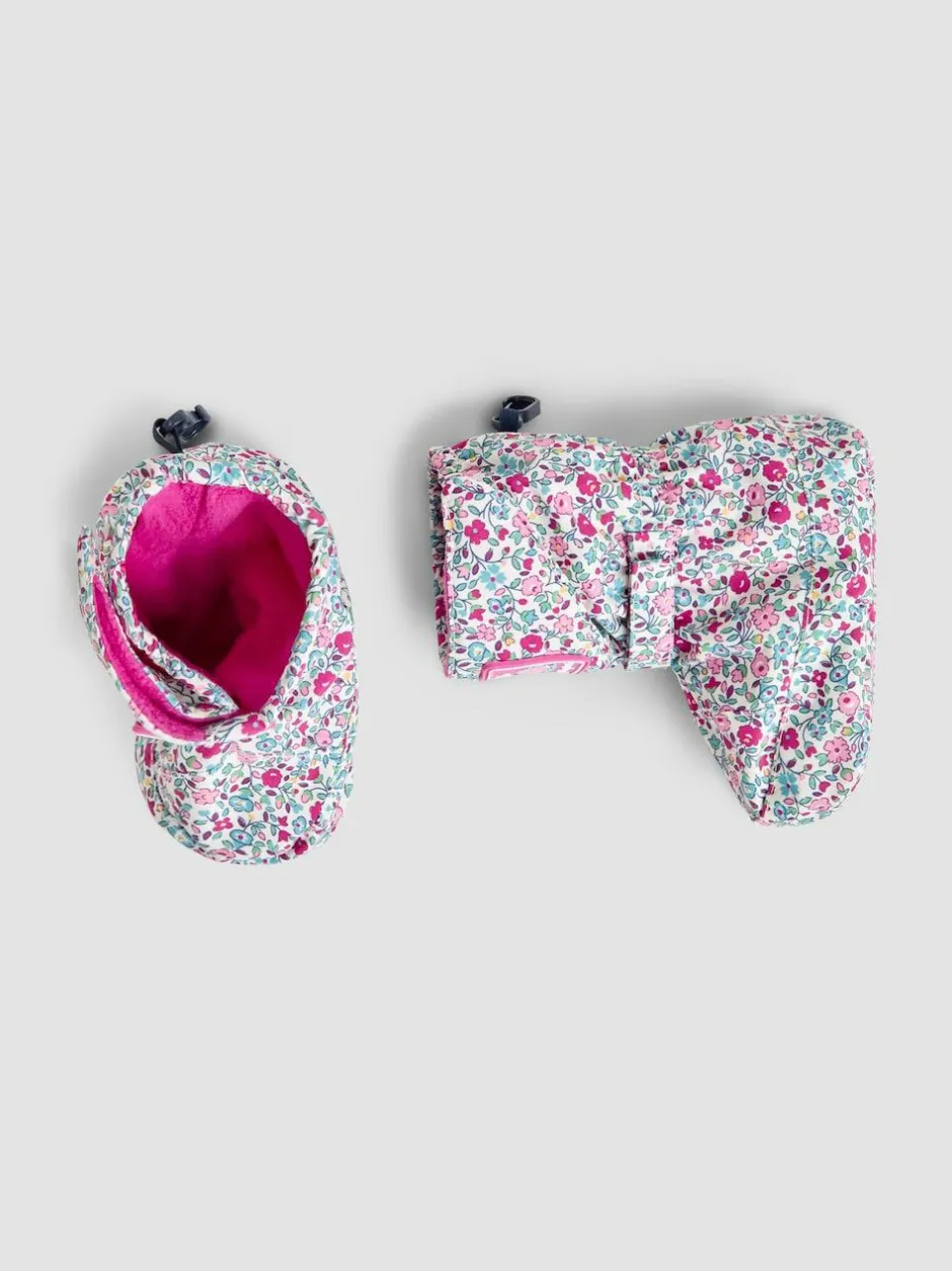 Jojo Maman Bébé Cream Ditsy Print Fleece Lined Booties Online