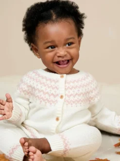 Jojo Maman Bébé Knit 3- Piece Set Cream Fair Isle Clearance