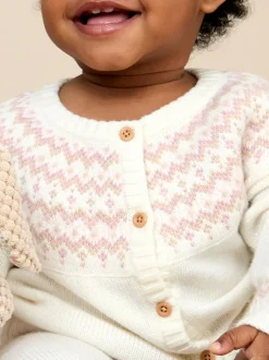 Jojo Maman Bébé Knit 3- Piece Set Cream Fair Isle Clearance