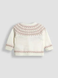 Jojo Maman Bébé Knit 3- Piece Set Cream Fair Isle Clearance