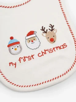 Jojo Maman Bébé Cream My First Christmas Bib Outlet