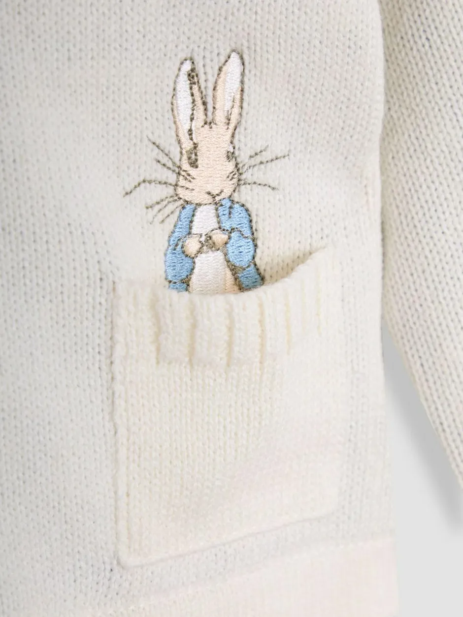 Jojo Maman Bébé Cream Peter Rabbit™ Embroidered Cardigan Best