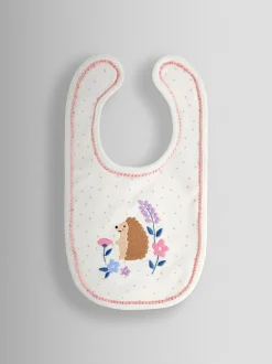 Jojo Maman Bébé Cream Speckled Hedgehog 2-Pack Embroidered Appliqué Bibs Best