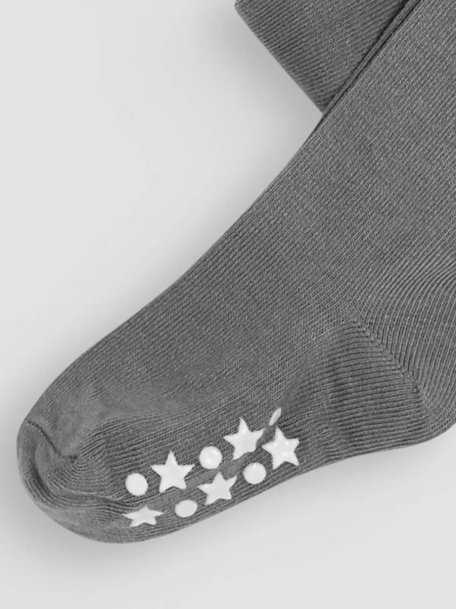 Jojo Maman Bébé Dark Grey Cotton Rich Plain Tights Best