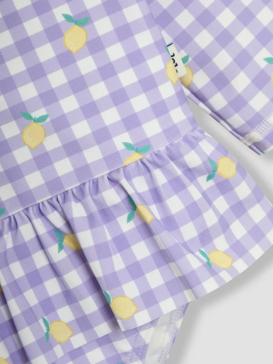 Jojo Maman Bébé Gingham Long Sleeve Swimsuit New