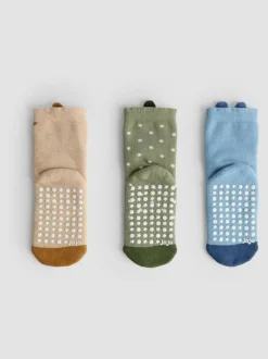 Jojo Maman Bébé Green Dinosaur 3-Pack Dinosaur Extra Thick Socks Online