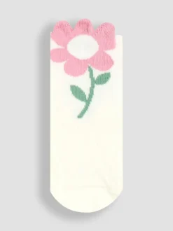 Jojo Maman Bébé Green 3-Pack Flower Socks Clearance