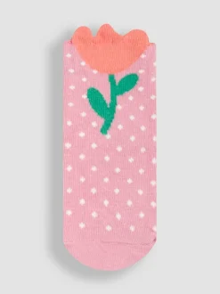 Jojo Maman Bébé Green 3-Pack Flower Socks Clearance