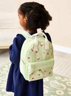 Jojo Maman Bébé Green Woodland Corduroy Embroidered Backpack Clearance