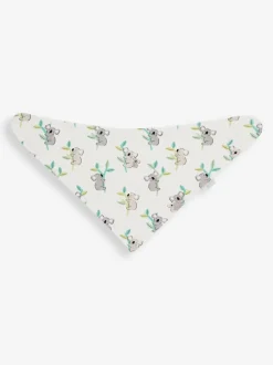 Jojo Maman Bébé Grey Koala 3-Pack Cotton Baby Dribble Bibs Outlet
