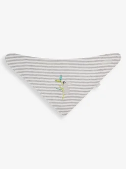 Jojo Maman Bébé Grey Koala 3-Pack Cotton Baby Dribble Bibs Outlet