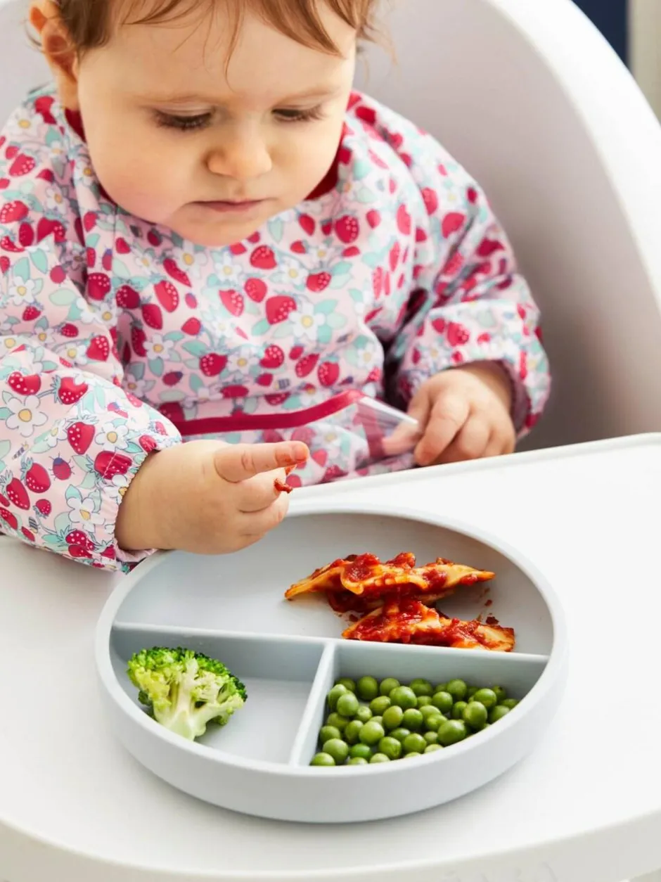 Jojo Maman Bébé Grey Silicone Suction Divided Plate Discount