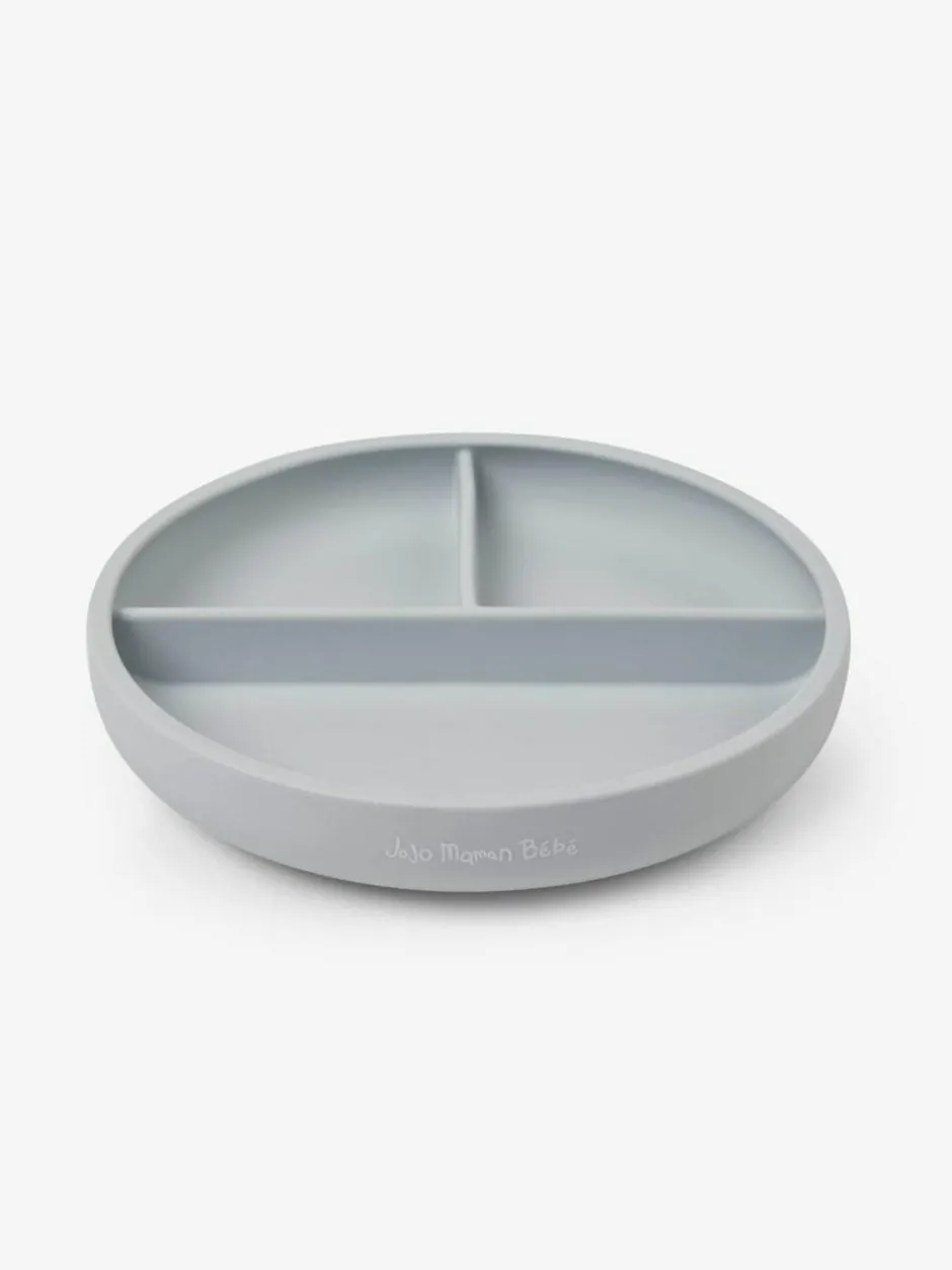 Jojo Maman Bébé Grey Silicone Suction Divided Plate Discount