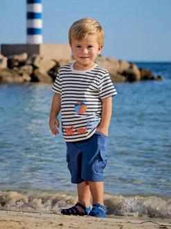 Jojo Maman Bébé Indigo Blue & Navy Blue 2-Pack Cargo Pocket Shorts Hot