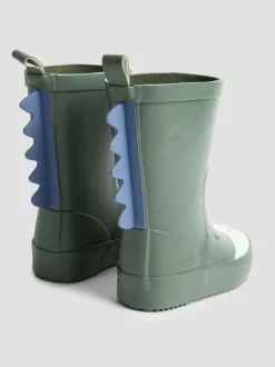 Jojo Maman Bébé Character Wellies Khaki Green Dino Outlet
