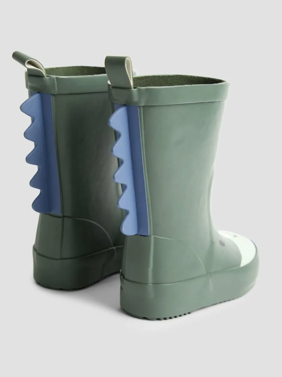 Jojo Maman Bébé Character Wellies Khaki Green Dino Outlet