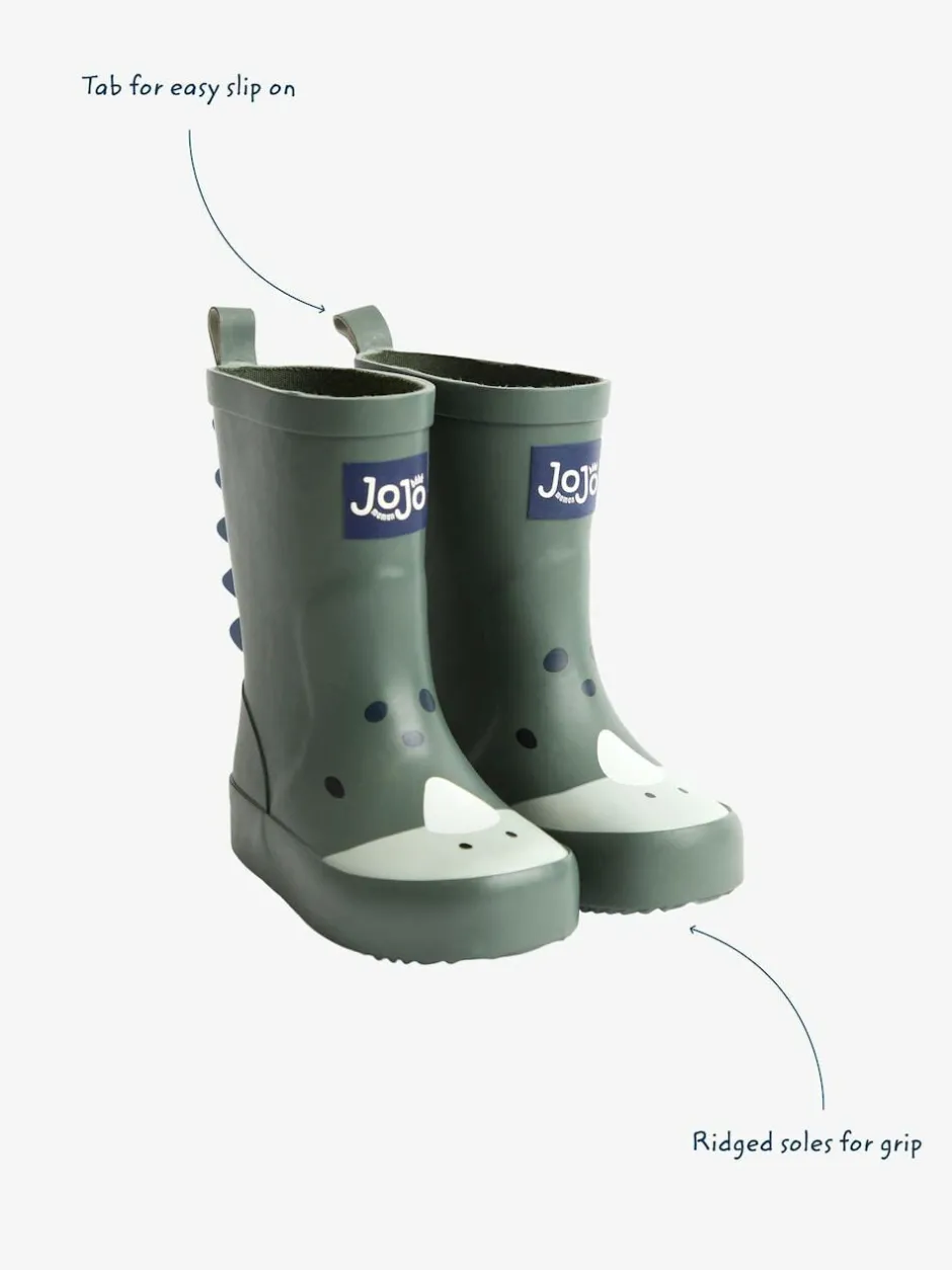 Jojo Maman Bébé Character Wellies Khaki Green Dino Outlet