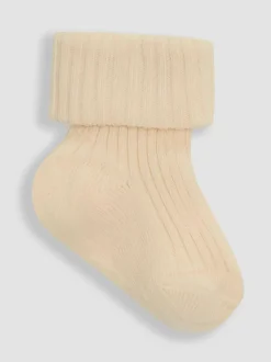 Jojo Maman Bébé 3-Pack Ribbed Baby Socks Khaki