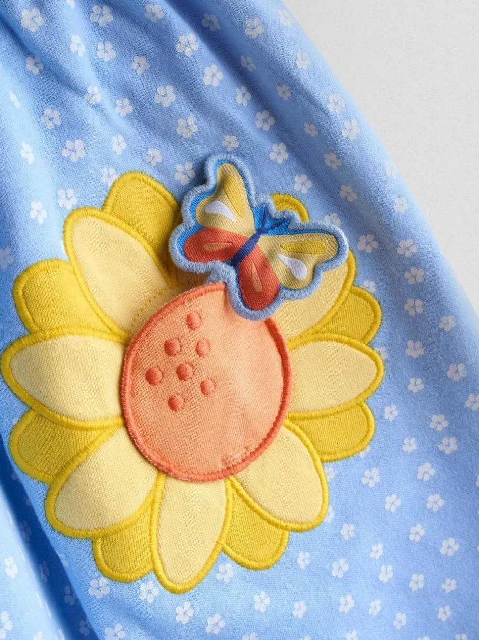 Jojo Maman Bébé Light Blue Sunflower Appliqué Pockets Button Front Dress Best