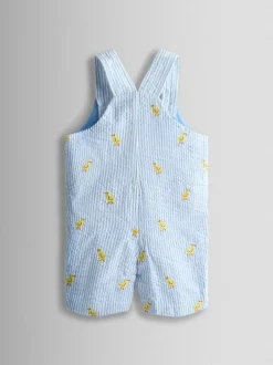 Jojo Maman Bébé Light Blue 2-Piece Chick Embroidered Dungarees & Body Set Hot