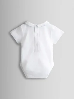 Jojo Maman Bébé Light Blue 2-Piece Chick Embroidered Dungarees & Body Set Hot
