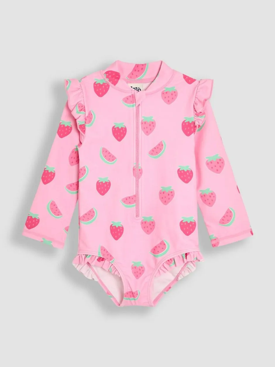 Jojo Maman Bébé Multi Strawberry Long Sleeve Swimsuit Discount