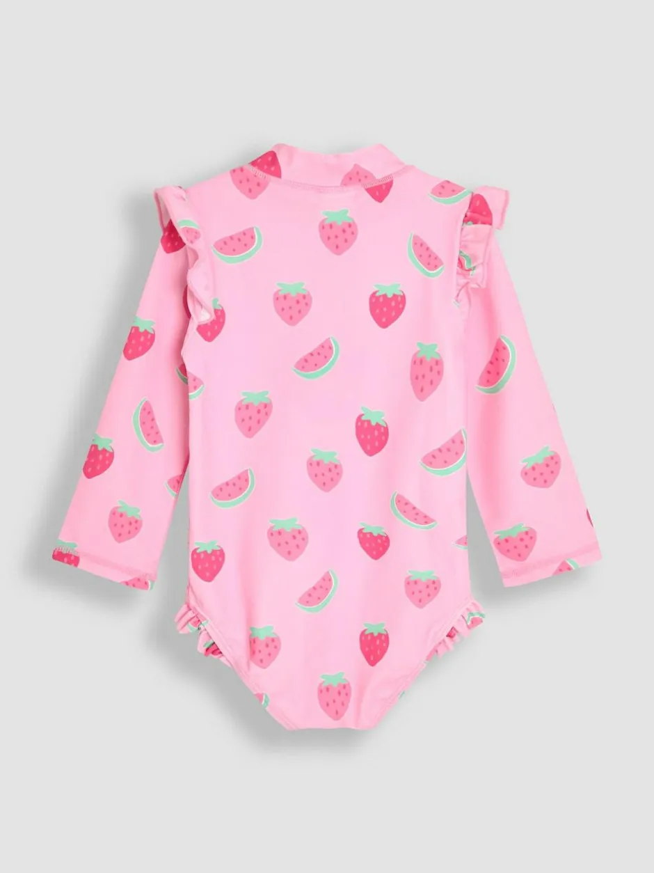 Jojo Maman Bébé Multi Strawberry Long Sleeve Swimsuit Discount