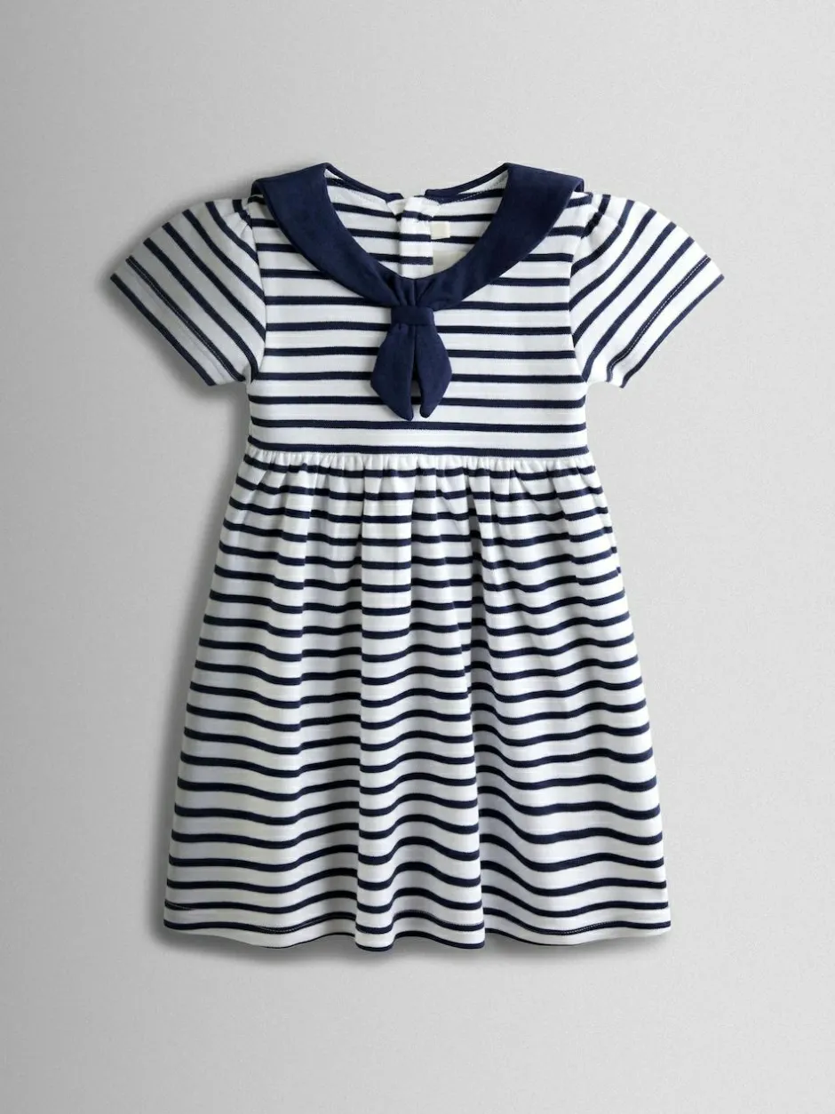 Jojo Maman Bébé Navy Blue Short Sleeve Sailor Dress New