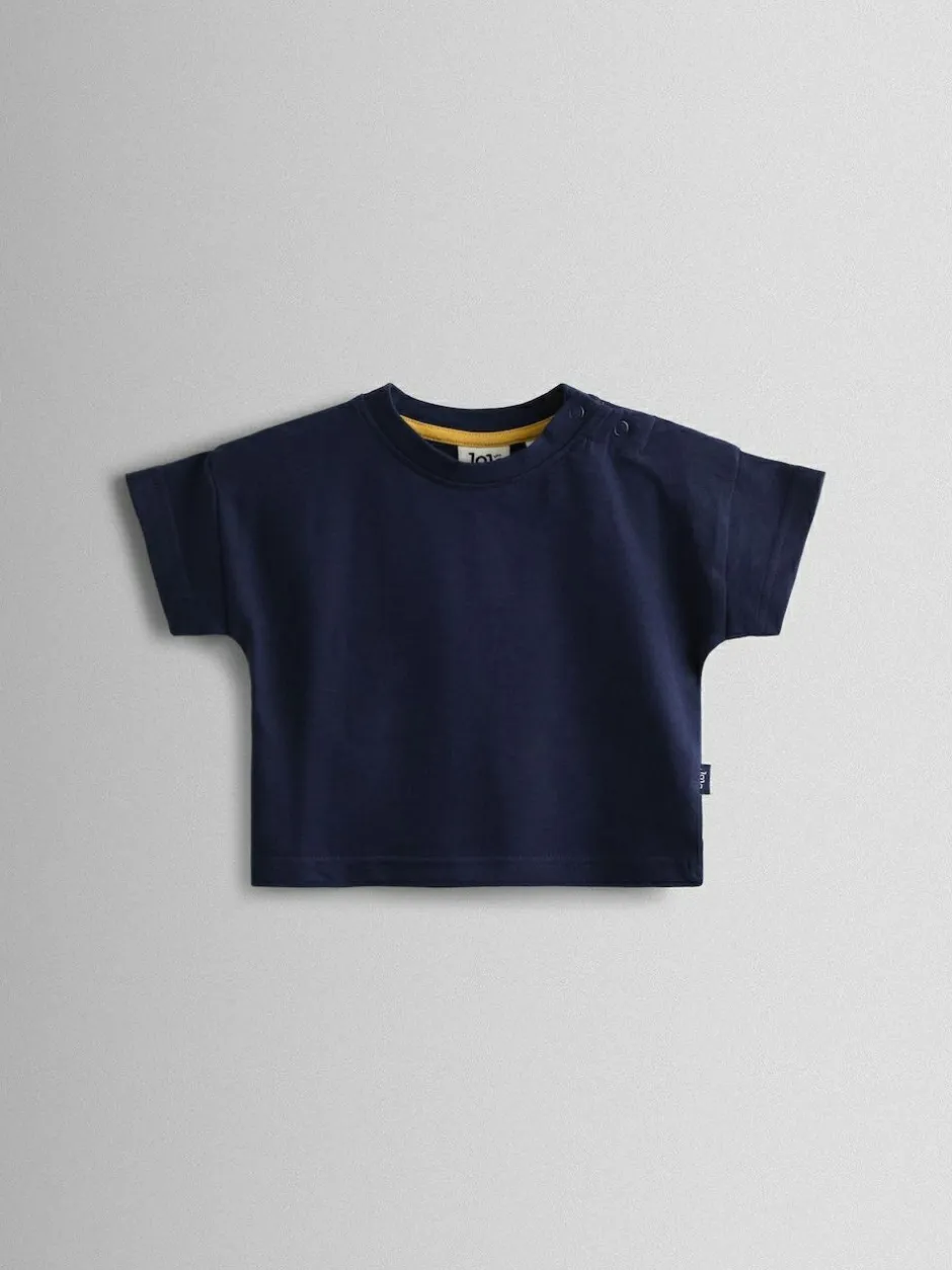 Jojo Maman Bébé Navy Blue Stripe Dungarees, T-Shirt & Hat 3-Piece Set New