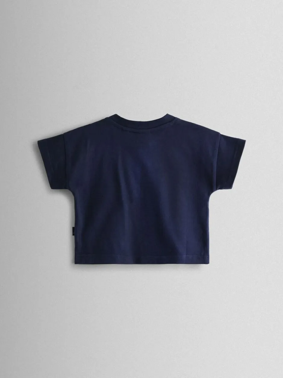 Jojo Maman Bébé Navy Blue Stripe Dungarees, T-Shirt & Hat 3-Piece Set New