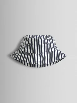 Jojo Maman Bébé Navy Blue Stripe Dungarees, T-Shirt & Hat 3-Piece Set New