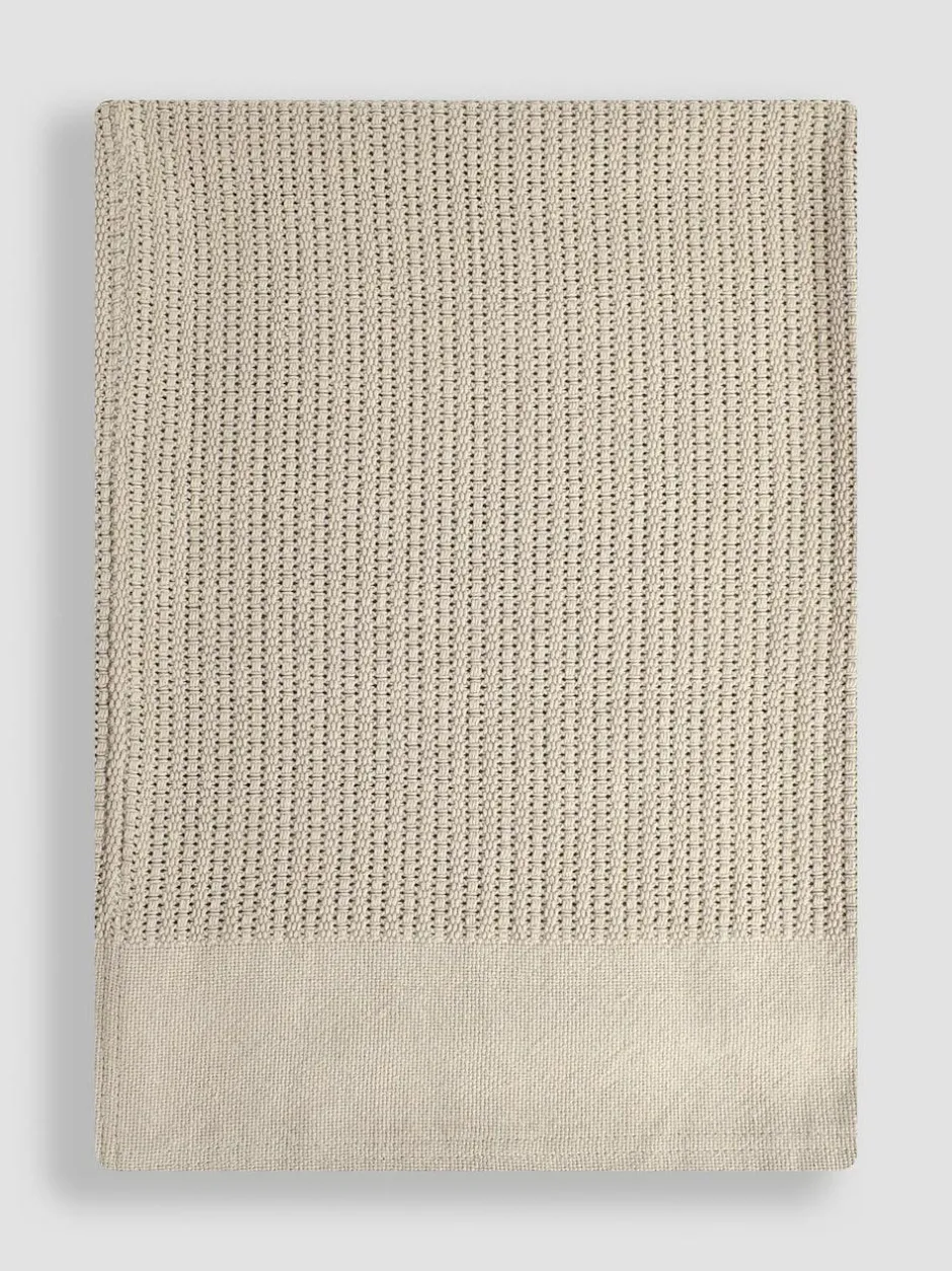 Jojo Maman Bébé Oatmeal Woven Cellular Blanket Online