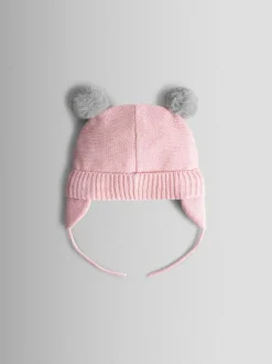 Jojo Maman Bébé Pink Cat Pom Pom Hat Outlet