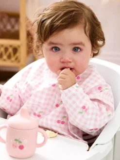 Jojo Maman Bébé Pink Cherries Sleeved Bib Clearance