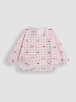 Jojo Maman Bébé Pink Cherries Sleeved Bib Clearance