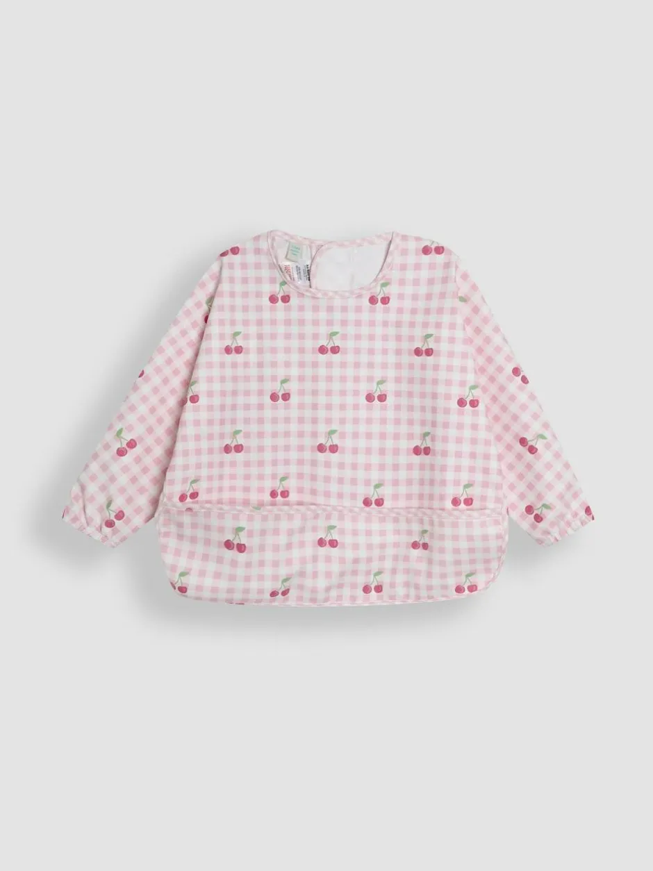 Jojo Maman Bébé Pink Cherries Sleeved Bib Clearance