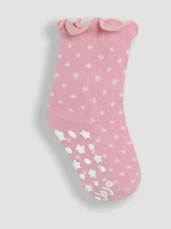 Jojo Maman Bébé Pink Cotton Frill Socks 3 Pack Clearance