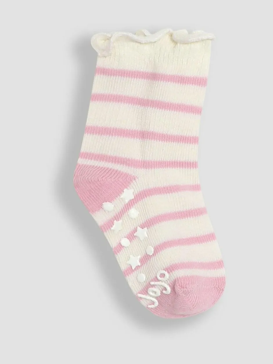 Jojo Maman Bébé Pink Cotton Frill Socks 3 Pack Clearance