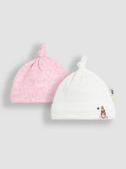 Jojo Maman Bébé Pink Ditsy Floral Flopsy 2- Pack Baby Hats Online