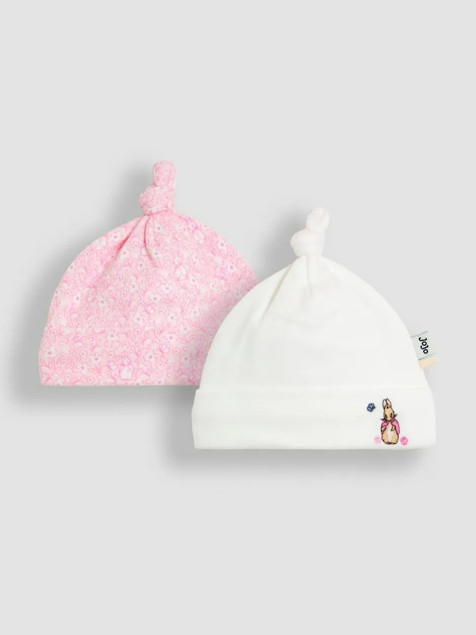 Jojo Maman Bébé Pink Ditsy Floral Flopsy 2- Pack Baby Hats Online