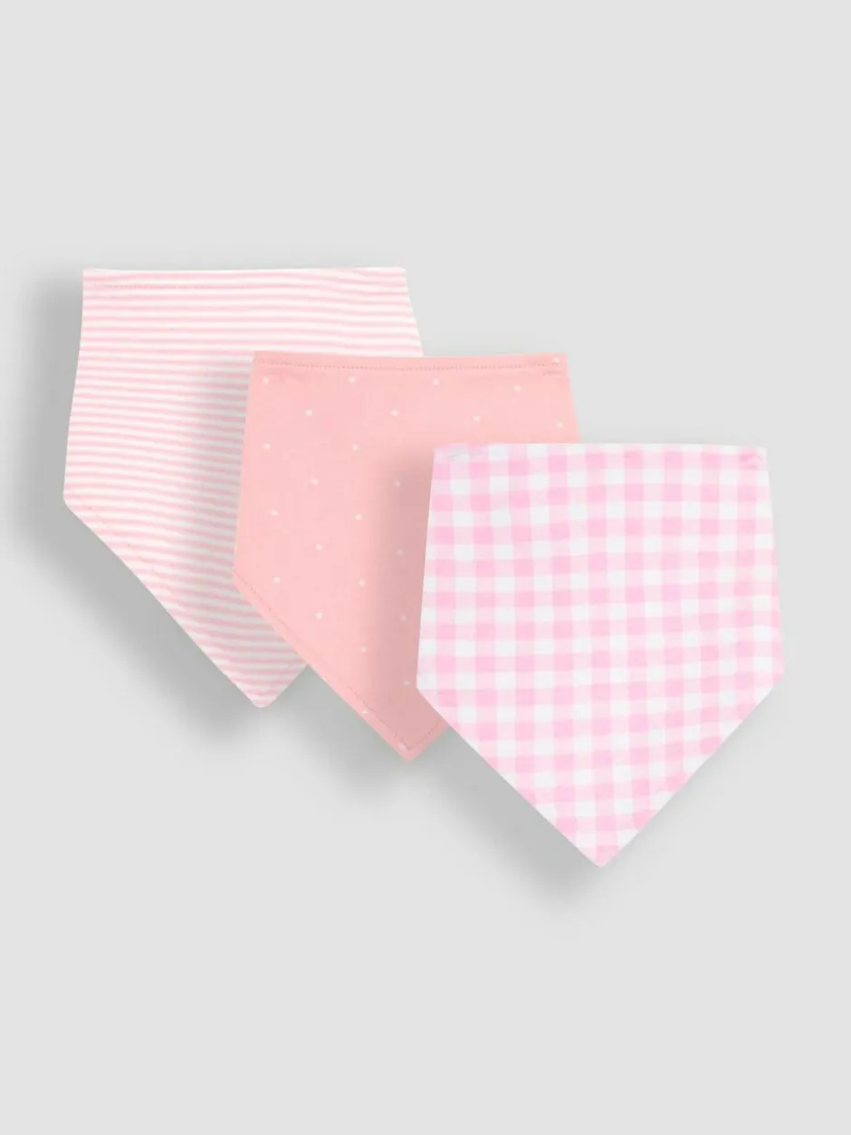Jojo Maman Bébé Pink Dribble Bibs 3 Pack Discount