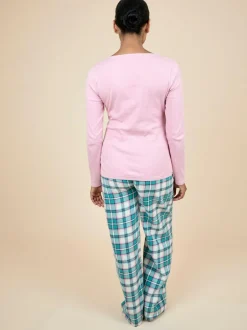 Jojo Maman Bébé Maternity Check Pyjama Set Pink Hot