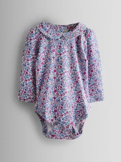 Jojo Maman Bébé Pink 2-Pack Ditsy Floral Peter Pan Bodies New