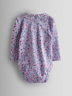 Jojo Maman Bébé Pink 2-Pack Ditsy Floral Peter Pan Bodies New