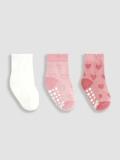 Jojo Maman Bébé 3-Pack Heart Socks Pink Best