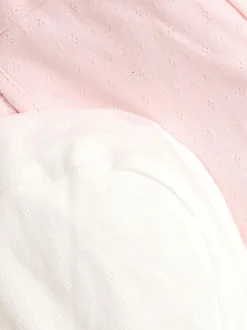Jojo Maman Bébé Pink 2-Pack Pointelle Bonnets Discount