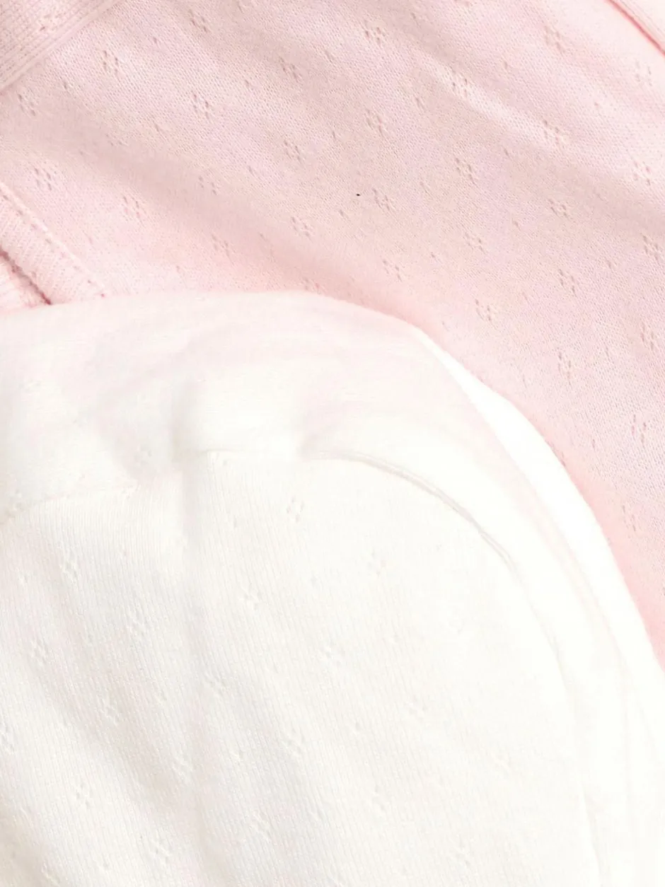 Jojo Maman Bébé Pink 2-Pack Pointelle Bonnets Discount
