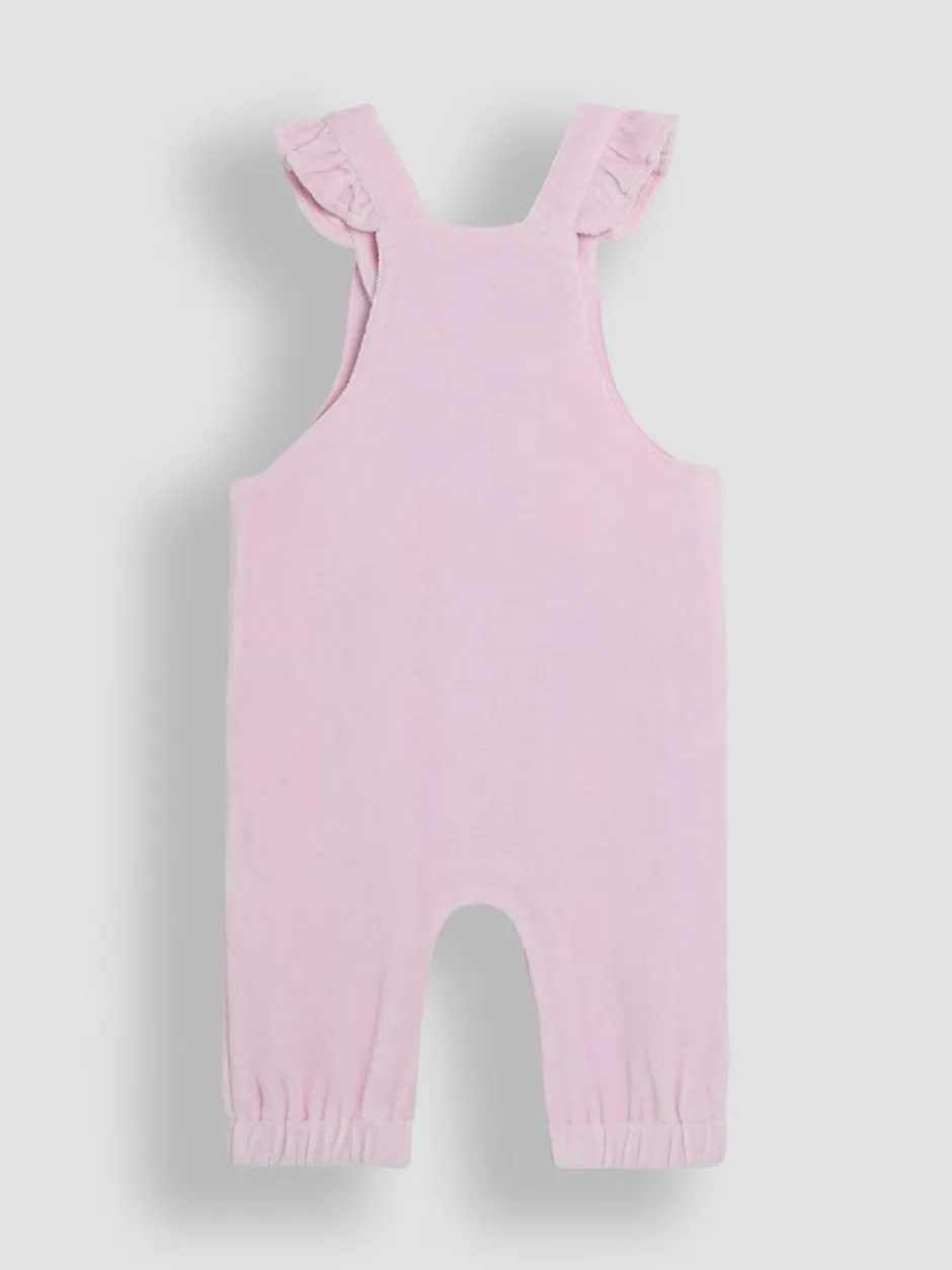 Jojo Maman Bébé Pink Peter Rabbit Appliqué Velour Dungarees and Body Set Online