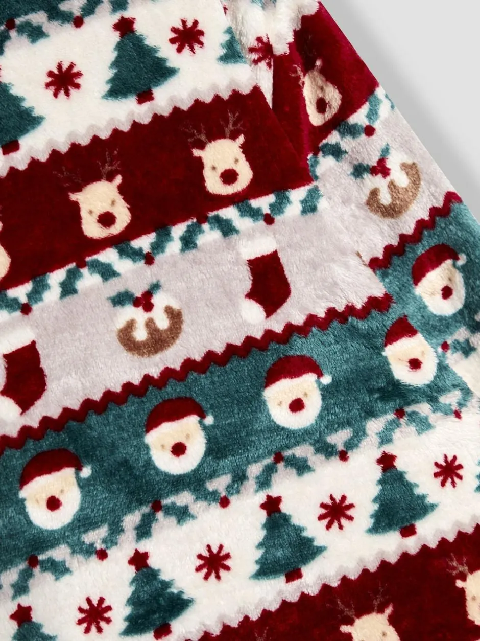 Jojo Maman Bébé Red Men's Christmas Fair Isle Fleece Pyjama Set New